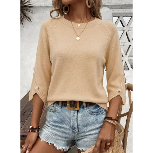 Dokotoo Women’s 3/4 Sleeve Knit Pullover Sweater