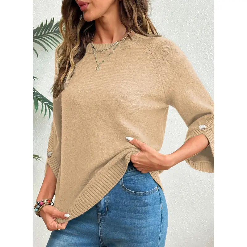 Dokotoo Women’s 3/4 Sleeve Knit Pullover Sweater
